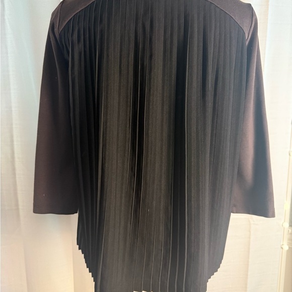 Lands' End Boxy Brown and Black 3/4 Sleeve Blouse XS - Picture 3 of 9